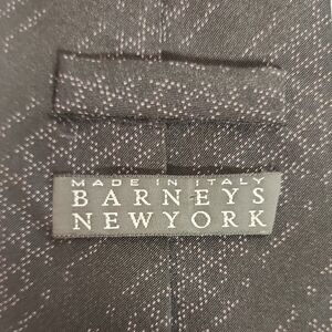 Vintage Barneys New York black patterned 100% silk made in Italy minimalist tie